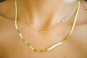 Heart Station Necklace 14k