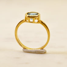 Load image into Gallery viewer, Bezel set Blue Topaz Solitaire Ring
