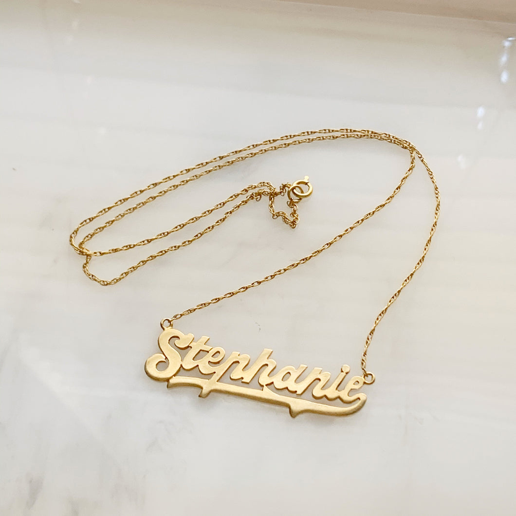 “Stephanie” Nameplate Necklace
