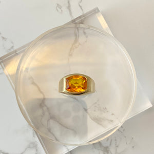 Yellow Sapphire Ring (size 10, sizable)