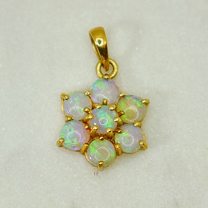 Opal Flower Charm