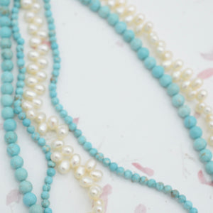 Turquoise and Pearl Statement Necklace