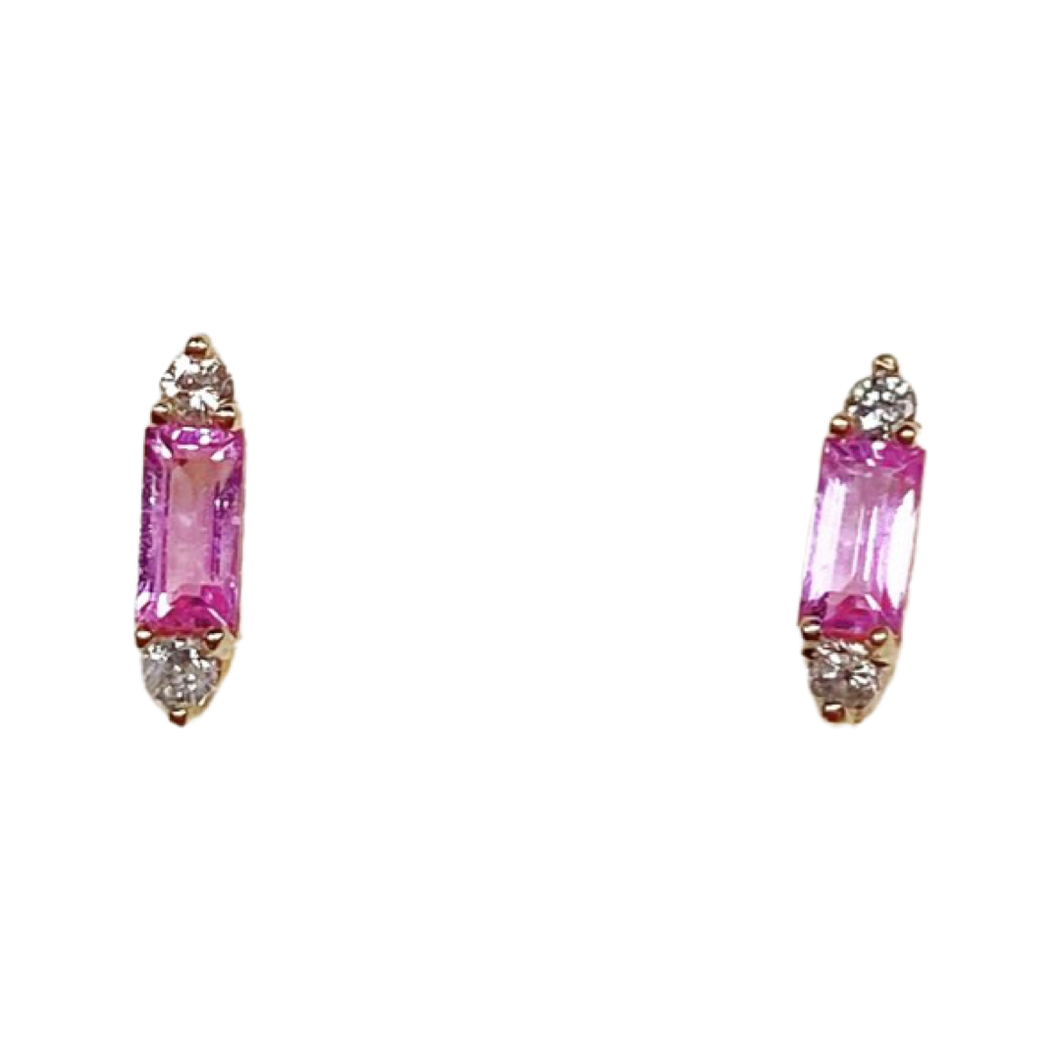 Pink Sapphire Party Stud