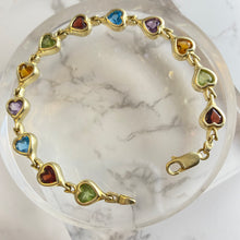 Load image into Gallery viewer, Rainbow Bezel Heart Bracelet

