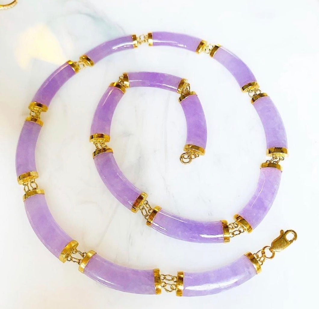 14k Lavender Jadeite Necklace