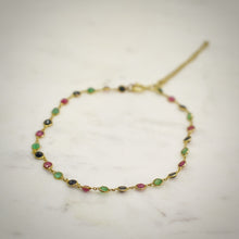 Load image into Gallery viewer, 18k Ruby Emerald Sapphire Bracelet
