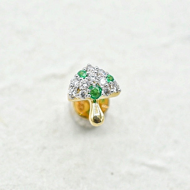 Shroomy Emerald Mushroom Charm or Earring