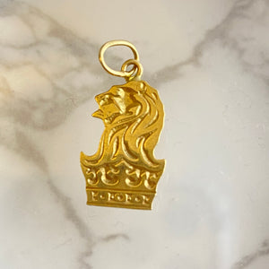 Lion Over Crown Charm