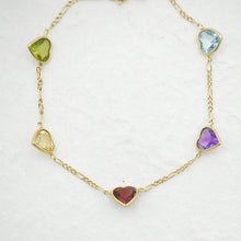 Load image into Gallery viewer, Gemstone Heart Bracelet 2
