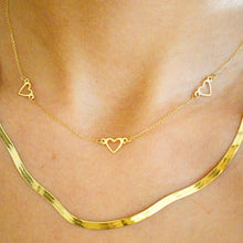 Load image into Gallery viewer, Heart Station Necklace 14k
