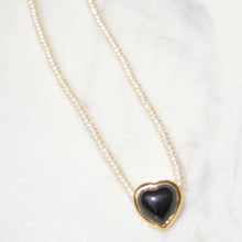 Load image into Gallery viewer, Black Heart and Pearl Necklace
