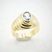 Load image into Gallery viewer, Aquamarine Ribbed Ring
