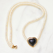Load image into Gallery viewer, Black Heart and Pearl Necklace
