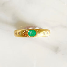 Load image into Gallery viewer, Emerald Diamond Band
