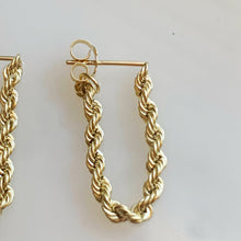Load image into Gallery viewer, 14k Rope Dangly Earrings

