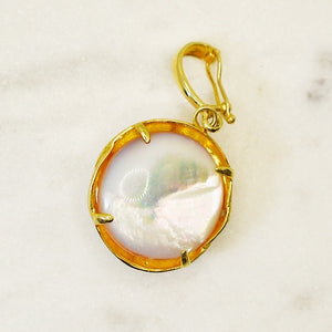 Pearl Mabe Abalone Pendant with Diamonds