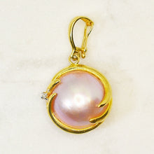 Load image into Gallery viewer, Pearl Mabe Abalone Pendant with Diamonds
