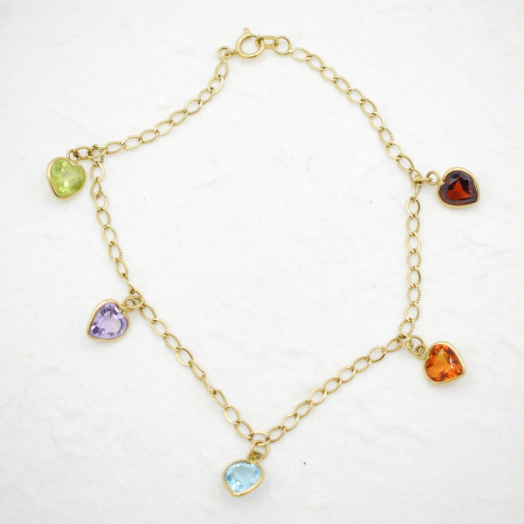 Gemstone Heart Bracelet
