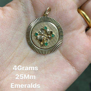 Emerald 14k Clover Medallion