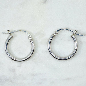 White Gold Small Hoops