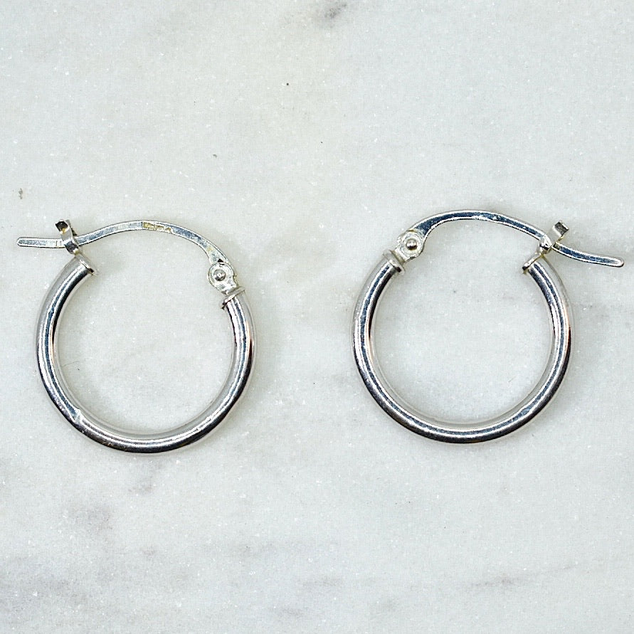 White Gold Small Hoops