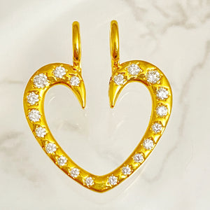 Custom Diamond Heart Ring Keeper - reversible