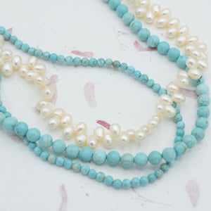 Turquoise and Pearl Statement Necklace