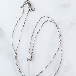 18k Genuine Diamond "J" Necklace